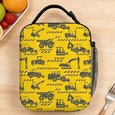 Sac à lunch Excavatrice Camion de construction Pour enfant Pique-nique Boîte à lunch personnalisée Sac fourre-tout imperméable décontracté Sacs alimentaires