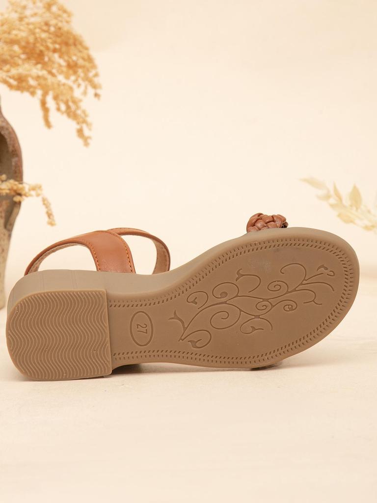 2025 Girls' Casual Single-Strap Wedge Sandals