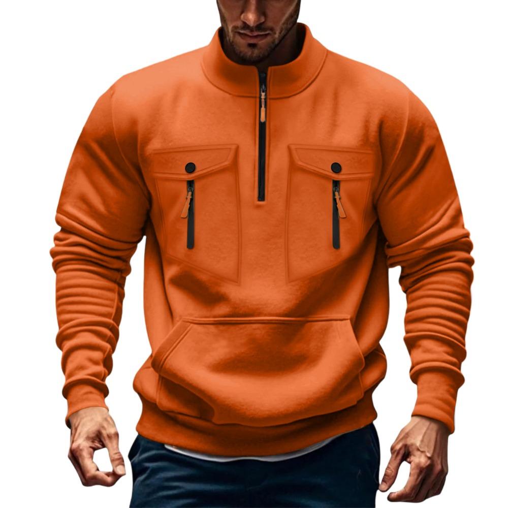 Autumn and Winter Men's Hoodie Zipper Hooded Sweatshirt Sports Casual Cardigan Jacket with Multiple Pockets Hooded