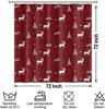 Christmas Shower Curtain For Bathroom Red X-Mas Shower Curtain Set With Hooks Elk Christmas Trees Snowflakes Decor Waterproof