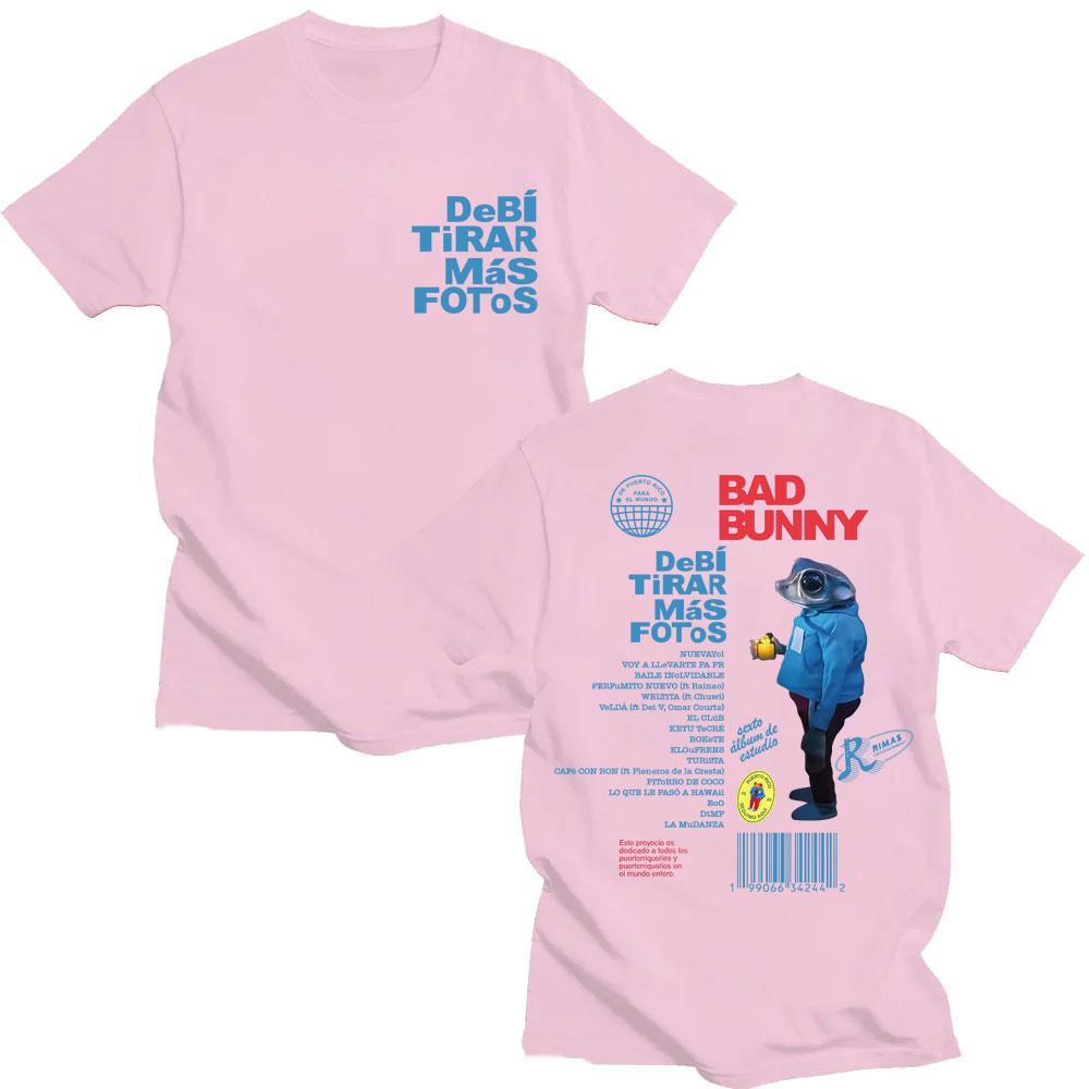 Rapper Bad Bunny Debi Tirar Más Fotos T Shirts Men Women Fashion Hip Hop Popular T-shirt Loose Casual Cotton T-shirts Fans Gifts