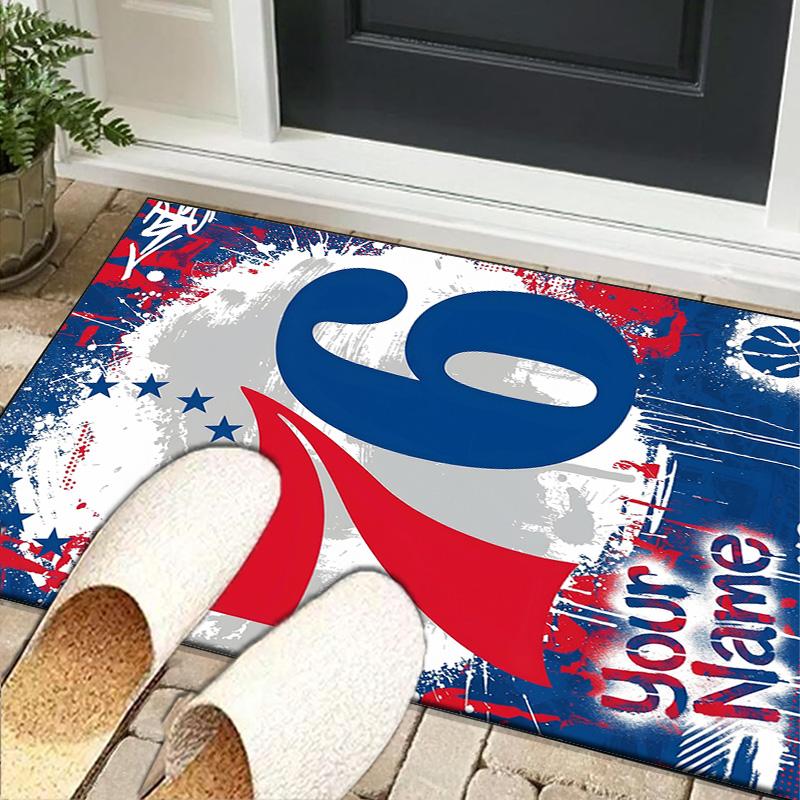 Custom Name76ers Basketball Team Carpet, Indoor Rug, Chair Rug, Living Rooms, Doormat Made From Polyester Home Decor Birthday Christmas Gifts