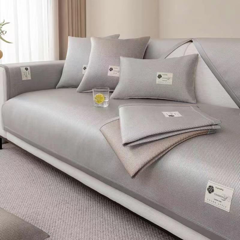 Summer Cool Mat Couch Cushion Simplicity And Refreshing Ice Silk Sofa Cover Fashion Universal Anti Slip Furniture Accessories