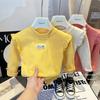 Girls' Autumn/Winter Velvet Fly Sleeve Top - Korean Style Semi-High Neck for Middle & Big Girls
