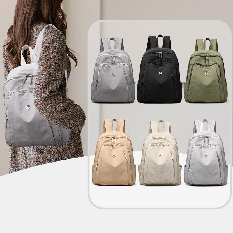 Mochila Escolar para Estudiantes Color Sólido Mochila de Viaje para Mujer Mochila de Gran Capacidad