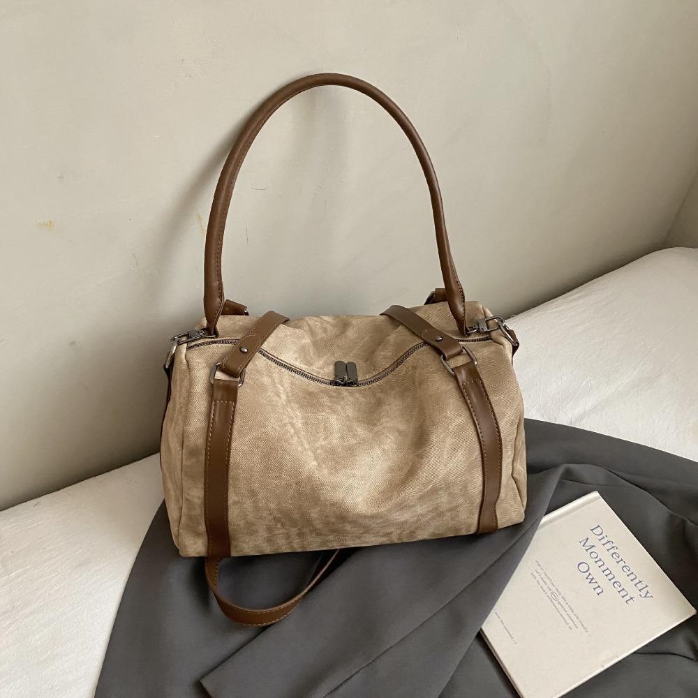 Korean Style Bowling Shoulder Bag Vintage Pillow Handbag Portable Boston Crossbody Bag  Travel