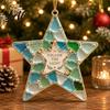 Memorial Ornaments for Christmas Handmade Sea Glass Ornament Mosaic Angel/Heart/Red Bird/Tree Hanging Coastal Tree Decoration with Sentimental Text,