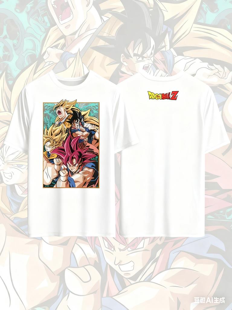 Dragon Ball Anime Printed Pure Cotton Tshirt for Men and Women Harajuku Street Oversized Anime Peripheral Clothing Tshirt