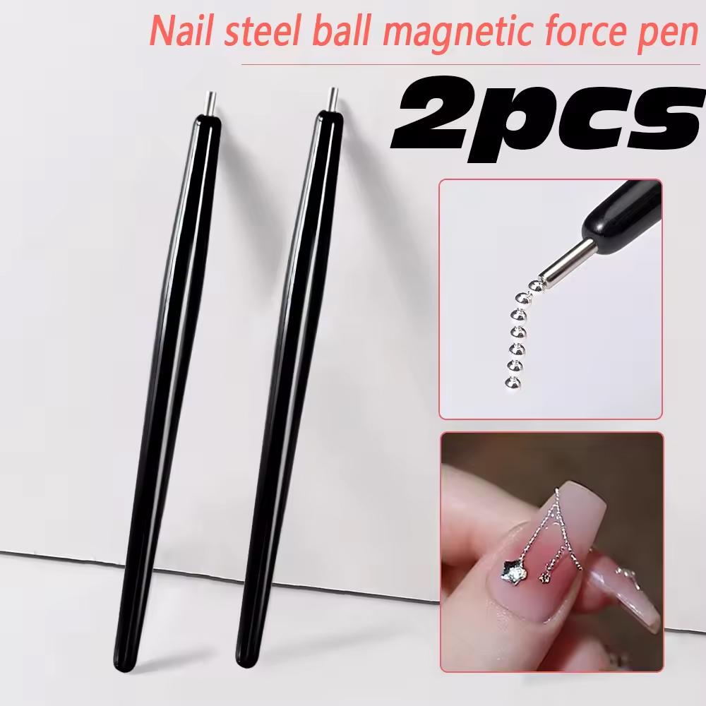1pcs/2pcs Cat Eye Nail Magnet Magnetic Pen Suction Steel Ball Magnet Pen Nail Art Tools Cat Eye Gel Nail Polish Magnetic Stick