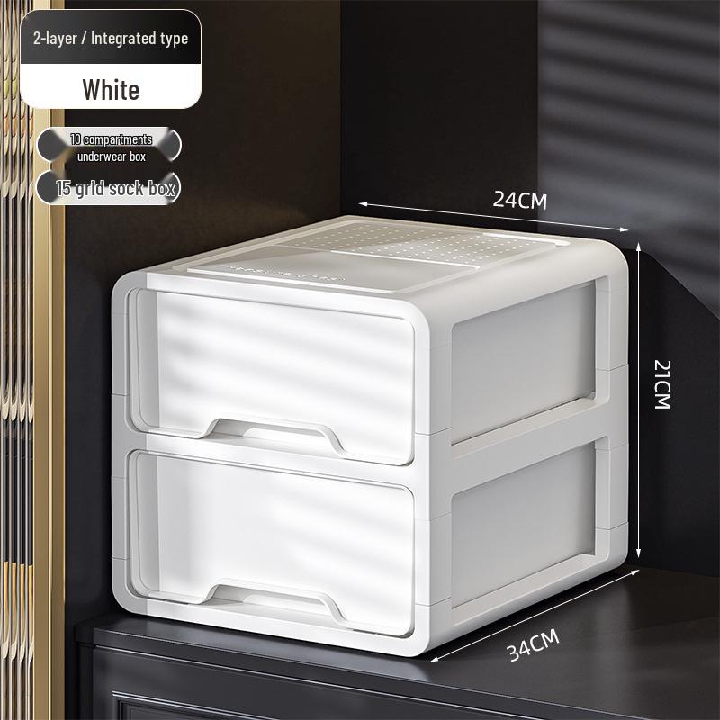 Three-in-One Drawer-Style Underwear, Sock & Panty Organizer Box