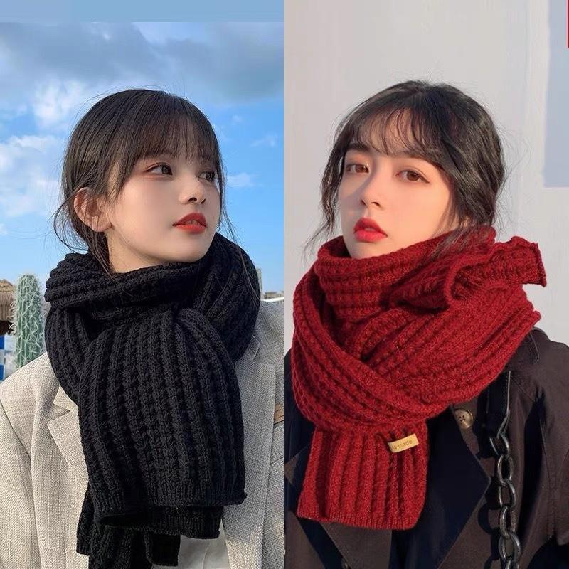 Korean Style Houndstooth Plaid Scarf - Versatile, Warm, Double-Sided for Autumn and Winter