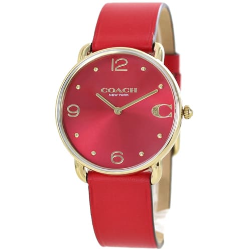 

COACH Women s Red Leather Watch for 60th Birthday Celebrations 14504249