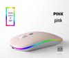 Dual-Mode Ultra-Thin Rechargeable Bluetooth Silent Mouse with Luminous Feature for Office and Tablet Use