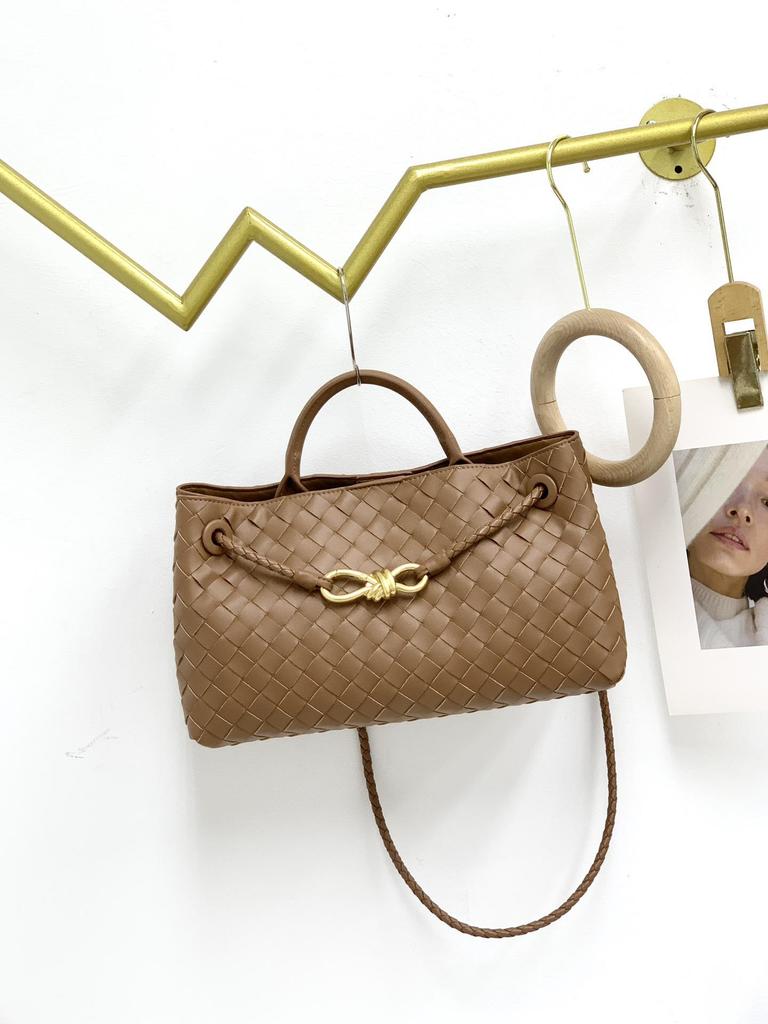 Geantă Tote Crossbody de Damă 2024 Retro din Piele Țesută Manual