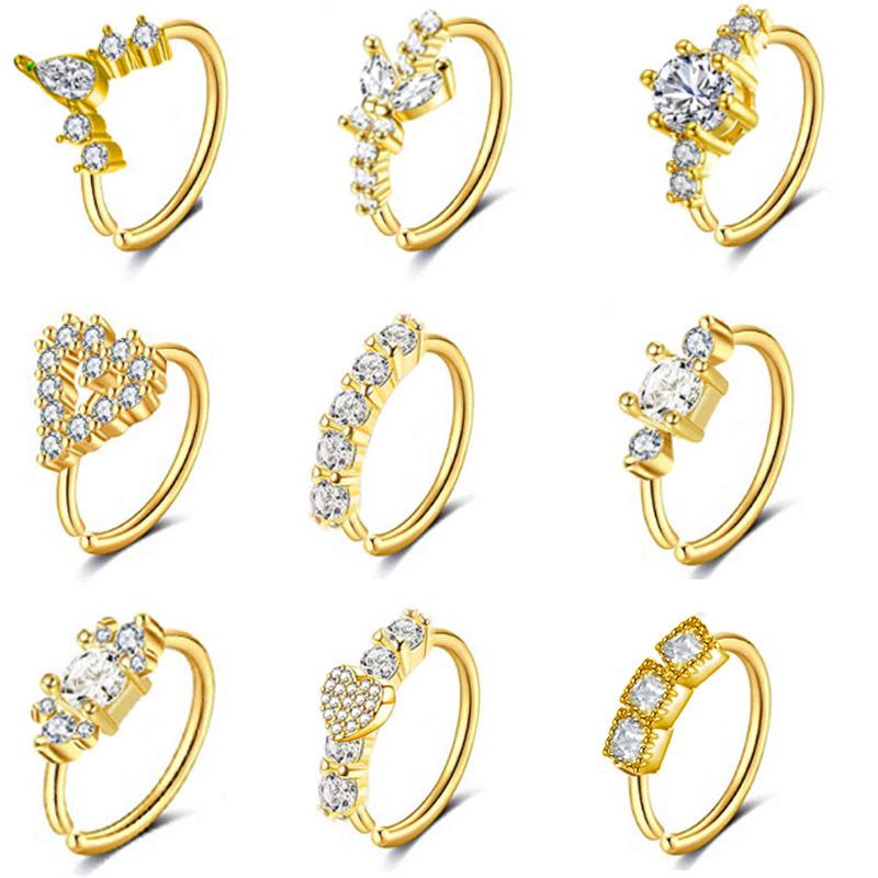 טבעת לאף רטרו פשוטה ורמיקוליט