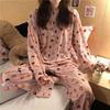 Women's Long-Sleeve Cartoon Pajama Set - Cute Korean Style Homewear for Autumn, Winter, Spring - Plus Size Available