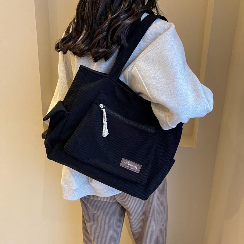 

Женская модная сумка через плечо, большая вместимость, школьная сумка-тоут, вельветовая сумка для поездок на работу, сумки-переноски, эко-сумка Cabas