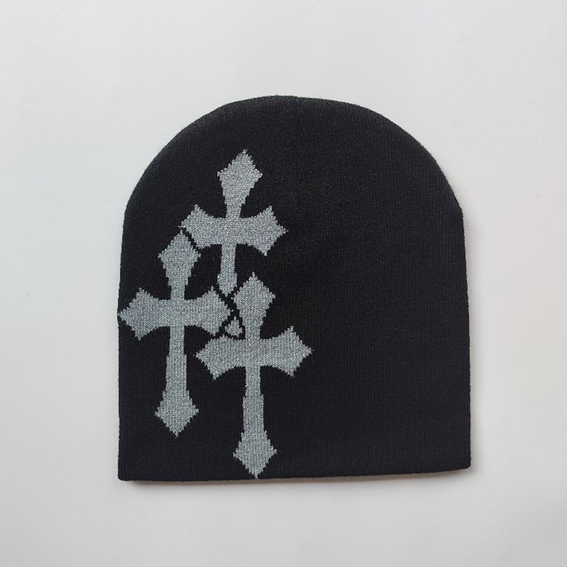 Y2K Kreuzstrickmütze Herbst Winter Street Unisex Warm Persönlich Vielseitig Nischen Beanies