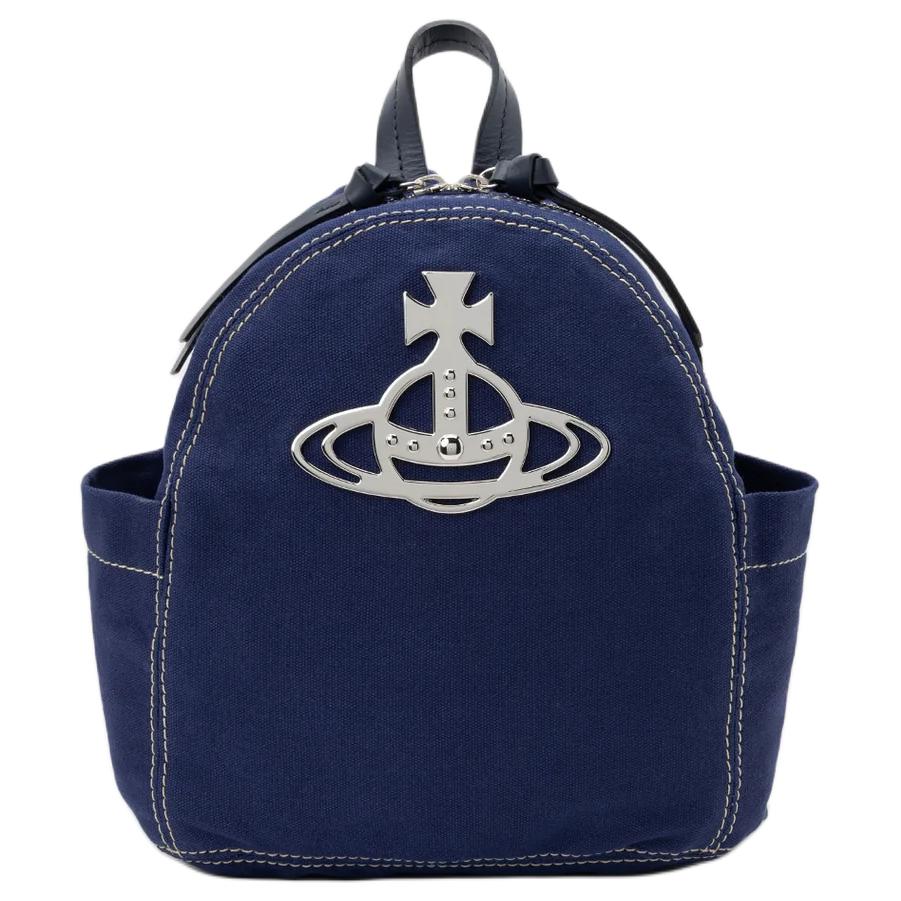 

Vivienne Westwood Canvas Logo Classic Backpack Small Unisex backpack Blue 1320952005-093 Shopping Bag Set(Basic Set+Shopping Bag)