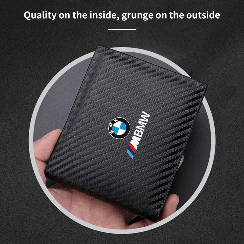 2025 Horké doplňky do interiéru auta Peněženka na uložení řidičského průkazu z uhlíkových vláken Pro BMW X3 X5 M5 M3 E46 E90 E60 F10 E39 F30 E36 G30