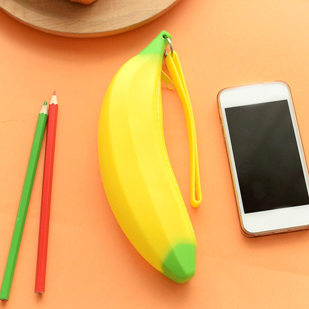 Cute Kawaii Banana Silicone Coin Purse Jelly Coin Purse Wallet Key Earphone Organizer School St Y4D9