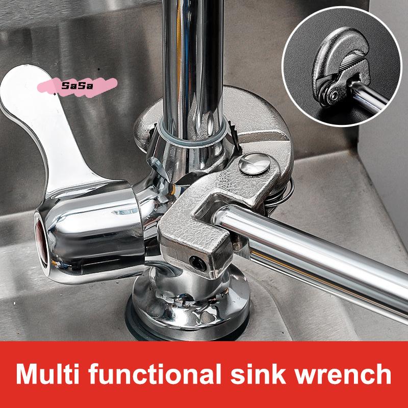 S-1Pc 180 Degree Rotating Adjustable Basin Spanner For Carbon Steel Tap Nut Spanner Universal Sink Plumbing Repair Hand Tool