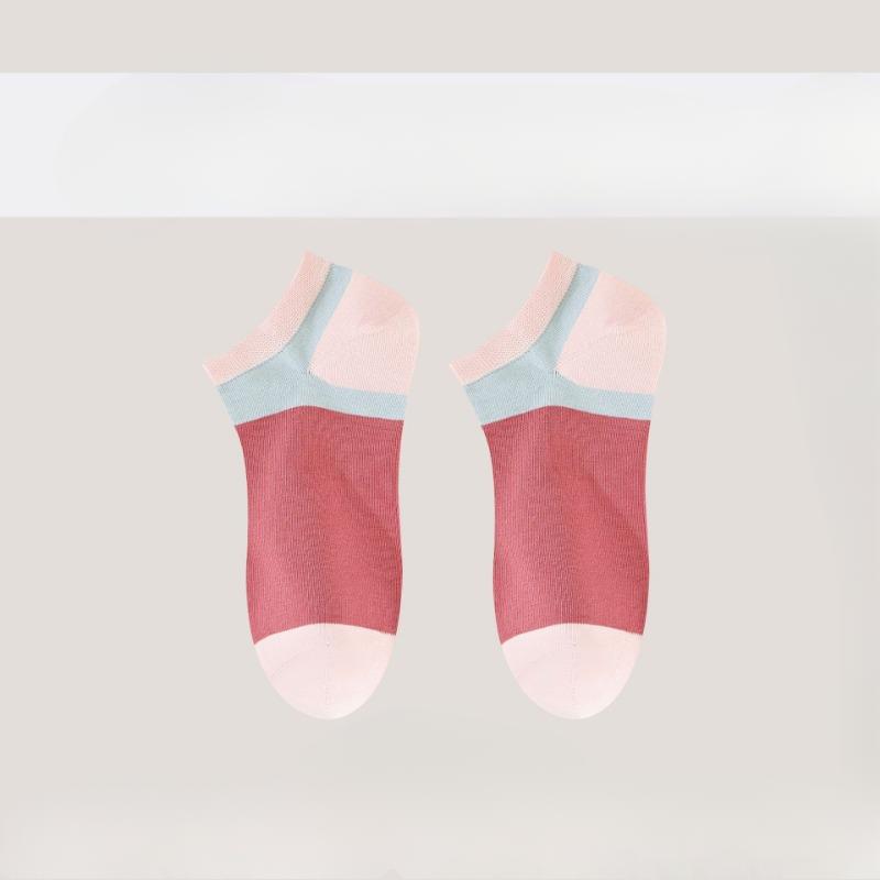 Loďkové ponožky Dámské Čistá bavlna Tenké, Mělké, Antibakteriální, Deodorizační, Absorbující pot, Prodyšné, Color-blockingové Ležérní Krátké ponožky
