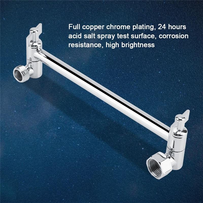 Verstellbarer Duscharm Universelles Bogen-Design Verbindung Massives Kupfer Dusche Verstellbarer Winkel Anti-Leck Dusch-Verlängerungsarm