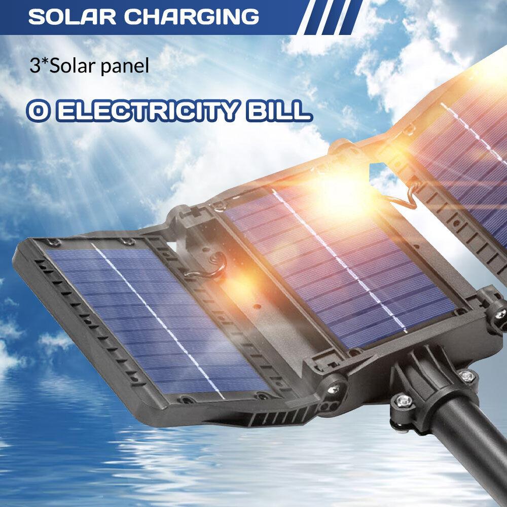 

450 светодиодных солнечных фонарей для улицы, сада, водонепроницаемые IP66, настенный светильник, датчик движения, прожектор, уличный фонарь для двора, с пультом дистанционного управления United States