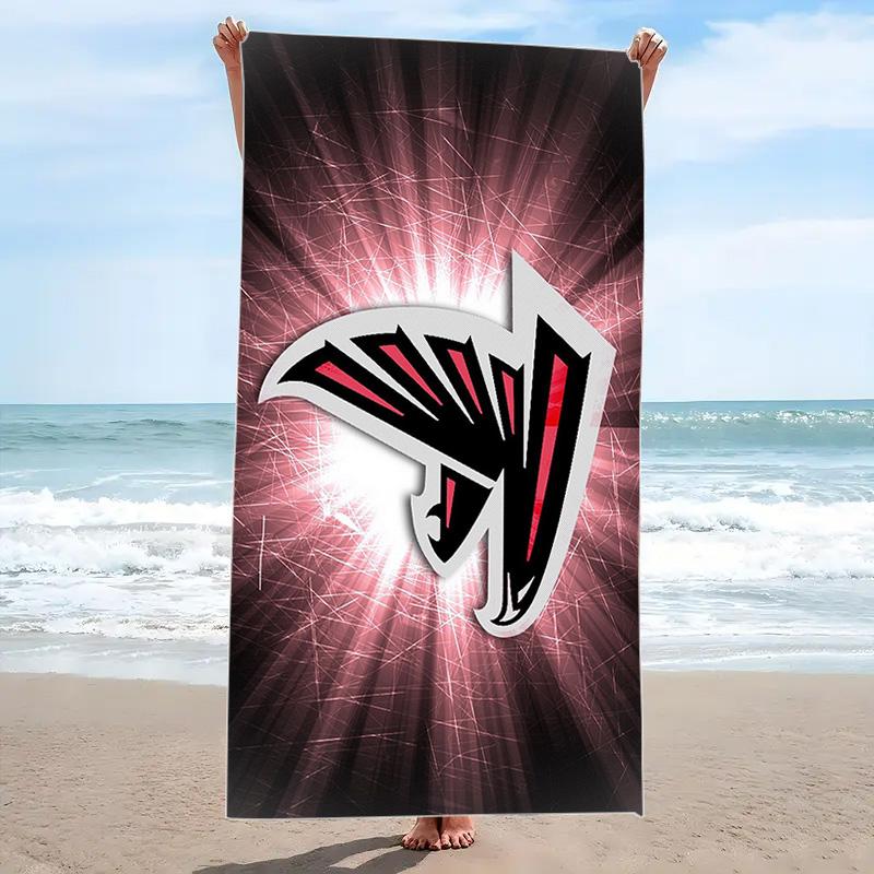 Atlanta Falcons Logo Print Beach Towel, Large Soft Quick Dry Towel for Beach Camping Swimming