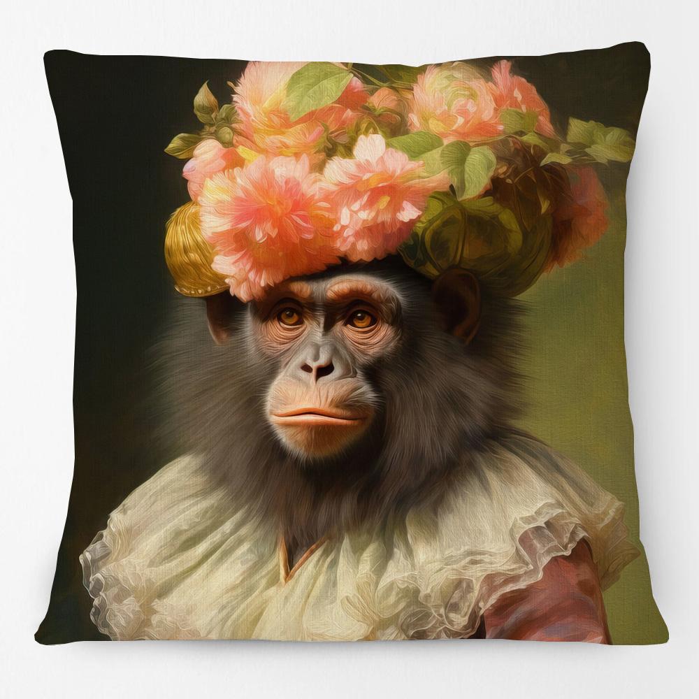 European Retro Vintage Royal Animals Portraits Leopard Panther Dog Cat Cushion Covers Sofa Pillowcase