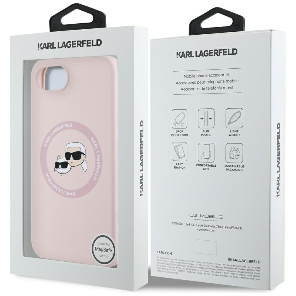 Etui Karl Lagerfeld Silicone             Karl&Choupette Heads Magsafe Do Iphone 16E Różowy