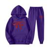 Unisex Casual Hoodie and Sweatpants Set - Loose Fit, Bowknot Printed 
