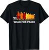 Retro Walk for Peace Monniken met Aloka Hond Minimalistische Zen Kunst T-shirt