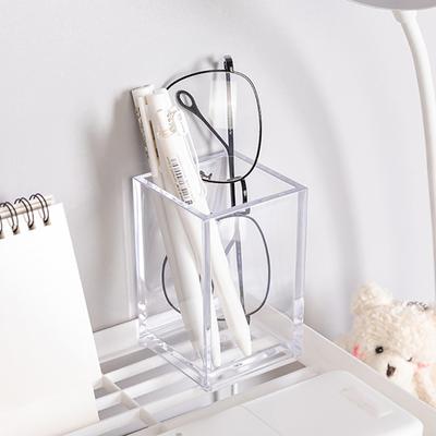 Make Up Organizer Plastic Makeup Brush Pot Storage Acrylic For Cosmetics Holder Desk Cosmetic Storage Container