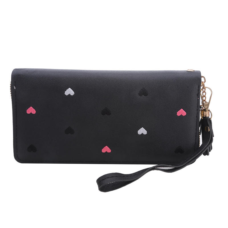 

Women Luxury Purses Wallets Long Love Heart Wallets For Ladies Girl Money Pocket Card Holder Female Wallets Phone Clutch Bag чёрный