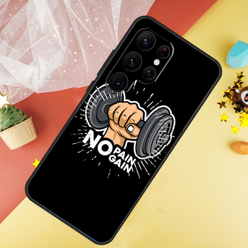 No Pain No Gain Gym Case For Samsung Galaxy S22 S23 S24 Ultra S8 S9 S10 Plus Note 10 20 Ultra S20 S21 FE Cover