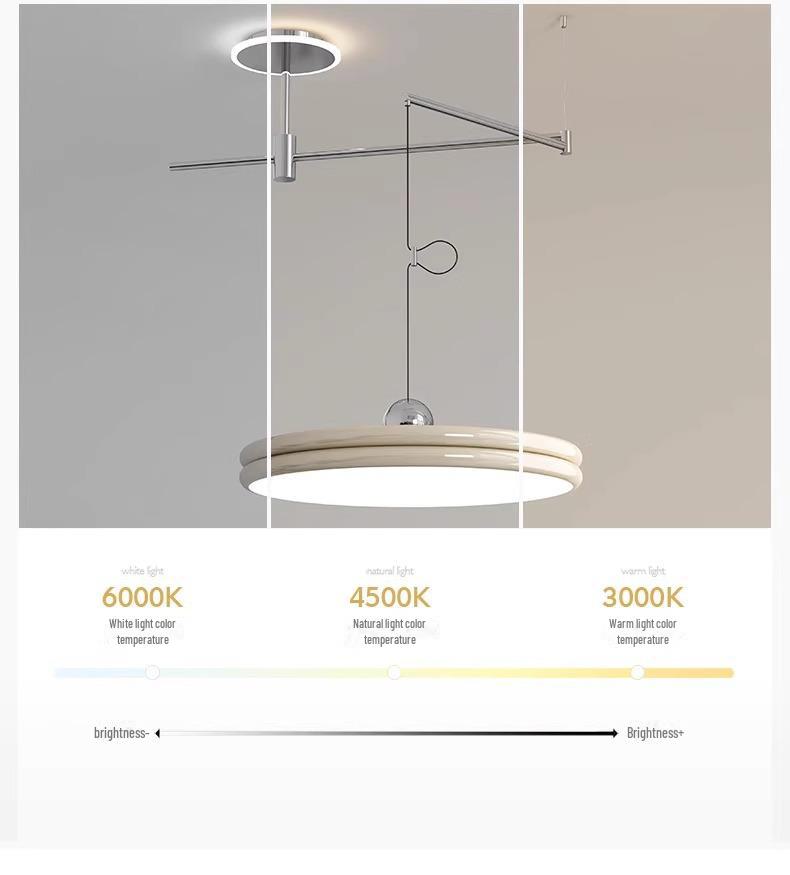 Modern UFO Chandelier: Adjustable Dining Room Light with Full Spectrum Eye Protection