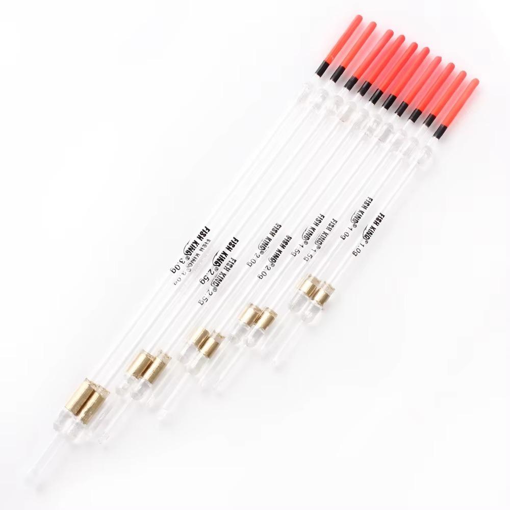 

1.25g Crystal Plastic Fishing Floats 1.0g Tube Set Fishing Tackle Fishing Floats Fishing Tackle 10pcs