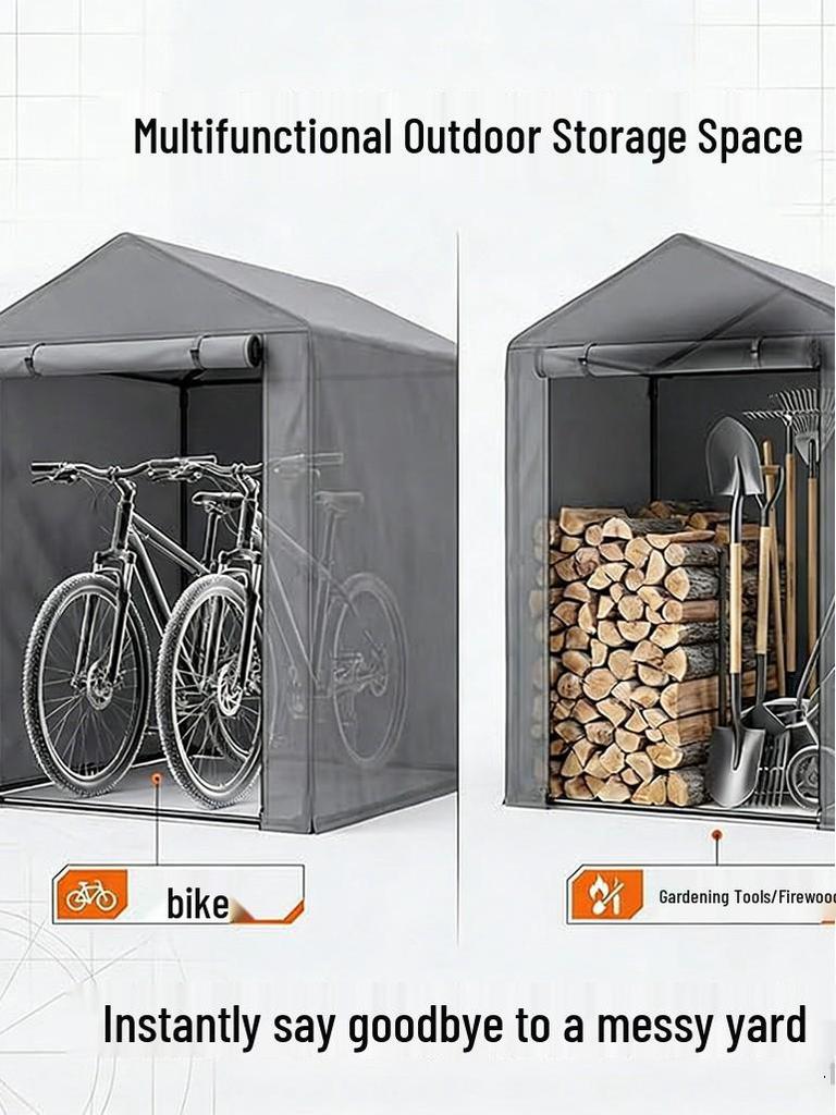 Steel Frame Outdoor Canopy Tent for Bicycle and Electric Vehicle - Rain/Sun Protection Carport Storage