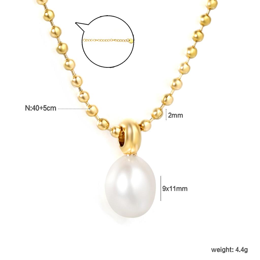Women's Fashion Geometric Jewelry Light Luxury Multiple Styles Stainless Steel Pearl Pendant Choker Necklace