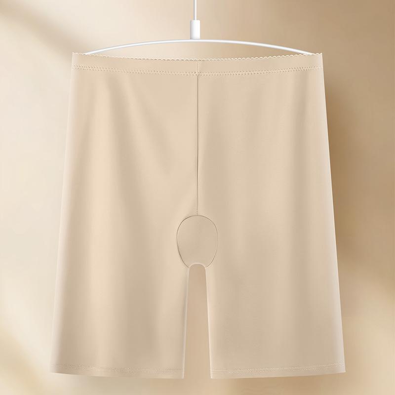 Plus Size Women's Summer Ice Silk Breathable Traceless Anti Slip High Waist Quarter Leggings