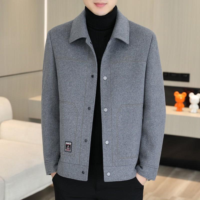 Men's Double-Sided Wool Coat - Short, Thickened Cashmere for Autumn/Winter 2026