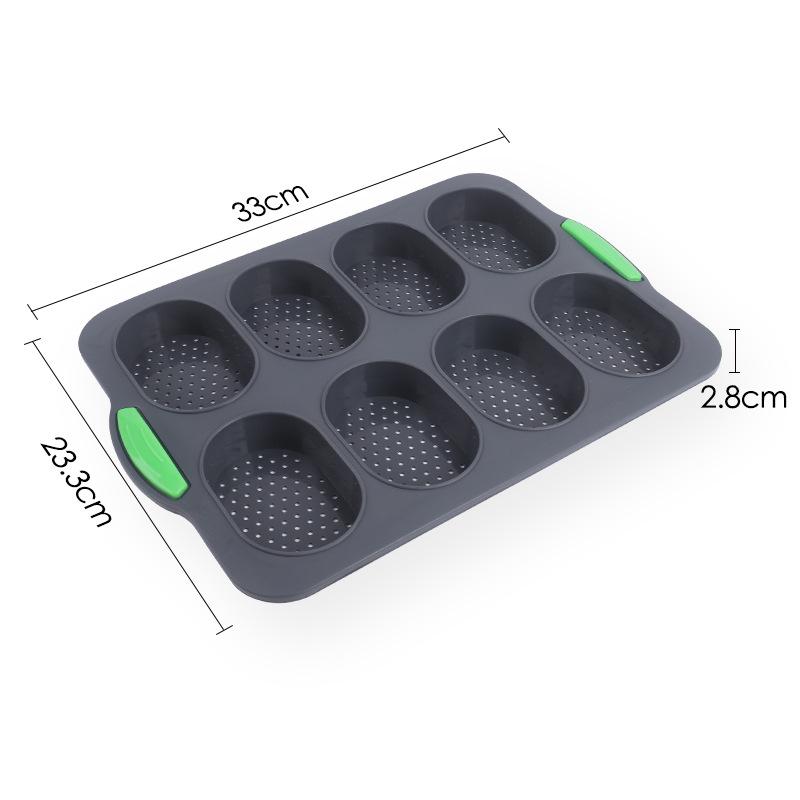Non-Stick 8-Cavity Silicone Mold for French Mini Baguettes - Easy Demolding, Food-Grade Baking Tool