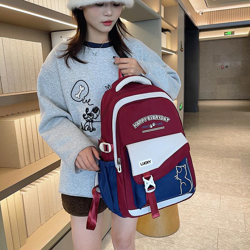 New schoolbag retro college style high school student backpack Korean version ins trendy college student couple backpack
