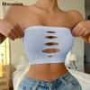 S-XL One-line Invisible Bra Seamless Breathable Hollow Underwear Ladies Summer Tube Top