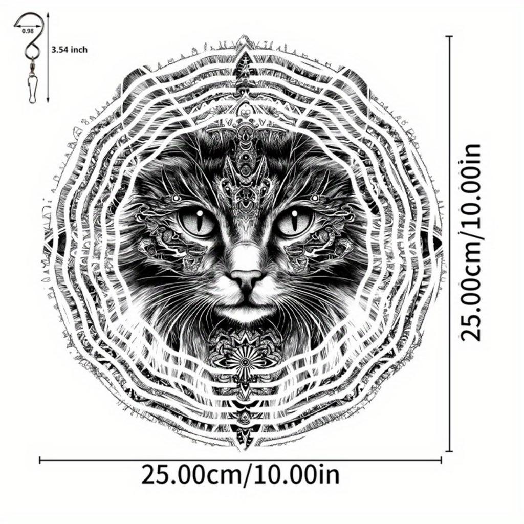 2D Mandala Flower Metal Wind Spinner - 360° Rotating Hanging Garden Decor, No Battery Needed, Wind Spinners Outdoor