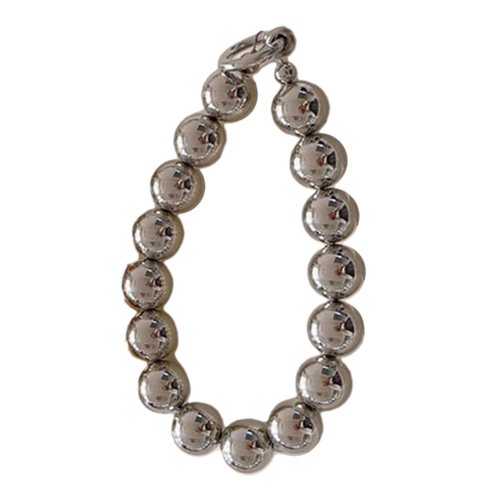 

Переливающийся бисерный шарм для мобильного телефона, красочная цепочка для мобильного телефона с круглыми бусинами, аксессуар для сумки, модный кулон для телефона серебряный