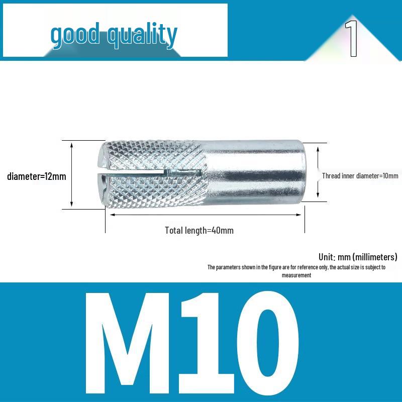 304 Stainless Steel Internal Expansion Screw and Wall Plug, Flat Expansion, M6/M8/M10/M12