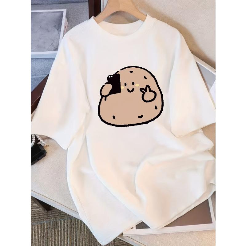 

Pure T-shirt for Women Short-sleeved Niche Design and Design Print 2025 Summer New Loose Half-sleeved Slim Top for Women 4XL білий